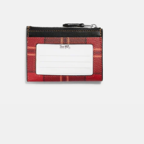 Coach CC808 Mini Skinny ID Card Case in Tartan Plaid - Picture 3 of 5